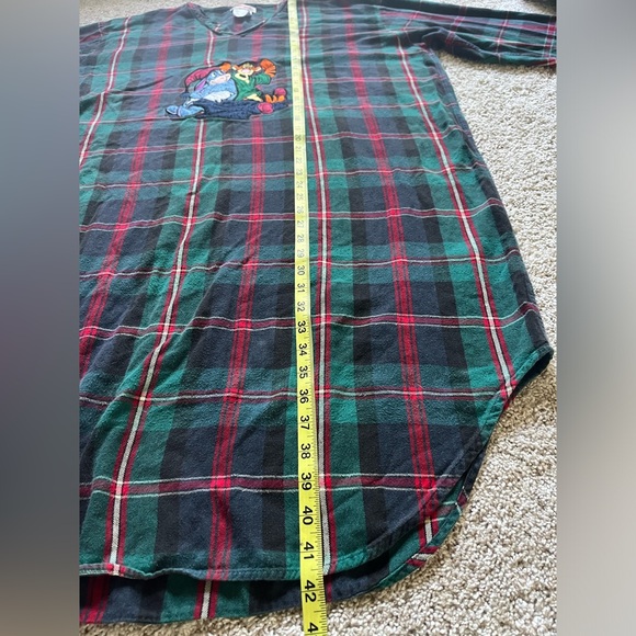 Vintage Disney Women’s Sleepwear Nightgown Tigger Eeyore Plaid Flannel One Size - Picture 7 of 10